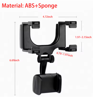 Soporte ajustable para móvil en el espejo retrovisor: comodidad y seguridad al volante.